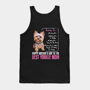 Happy Mother's Day To The Best Yorkie Mom - Yorkie Dog Mommy Tank Top